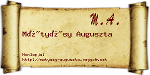 Mátyásy Auguszta névjegykártya